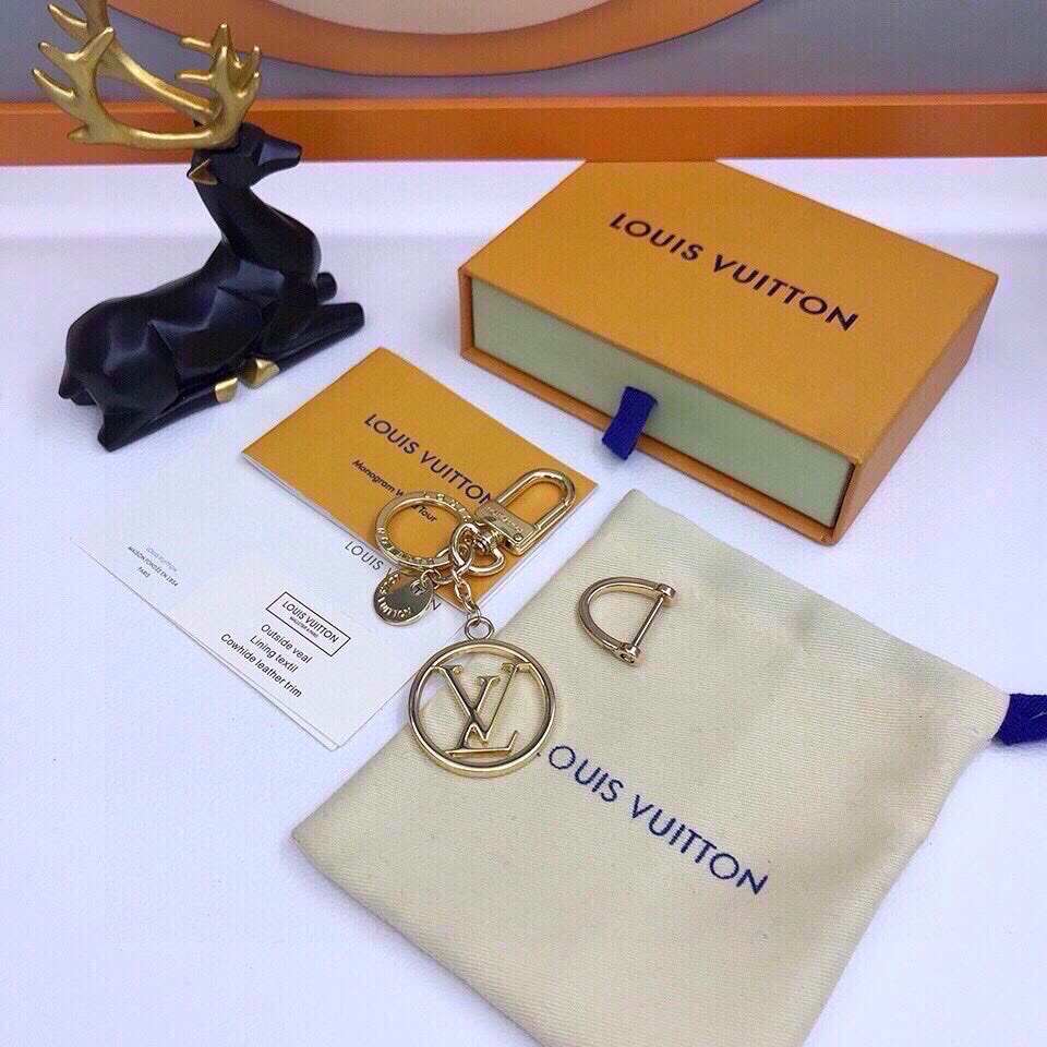Bagsaaa L0vis Vvtt0n Circle LV Key Chain and Bag Charm