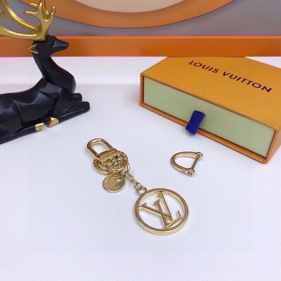Bagsaaa L0vis Vvtt0n Circle LV Key Chain and Bag Charm