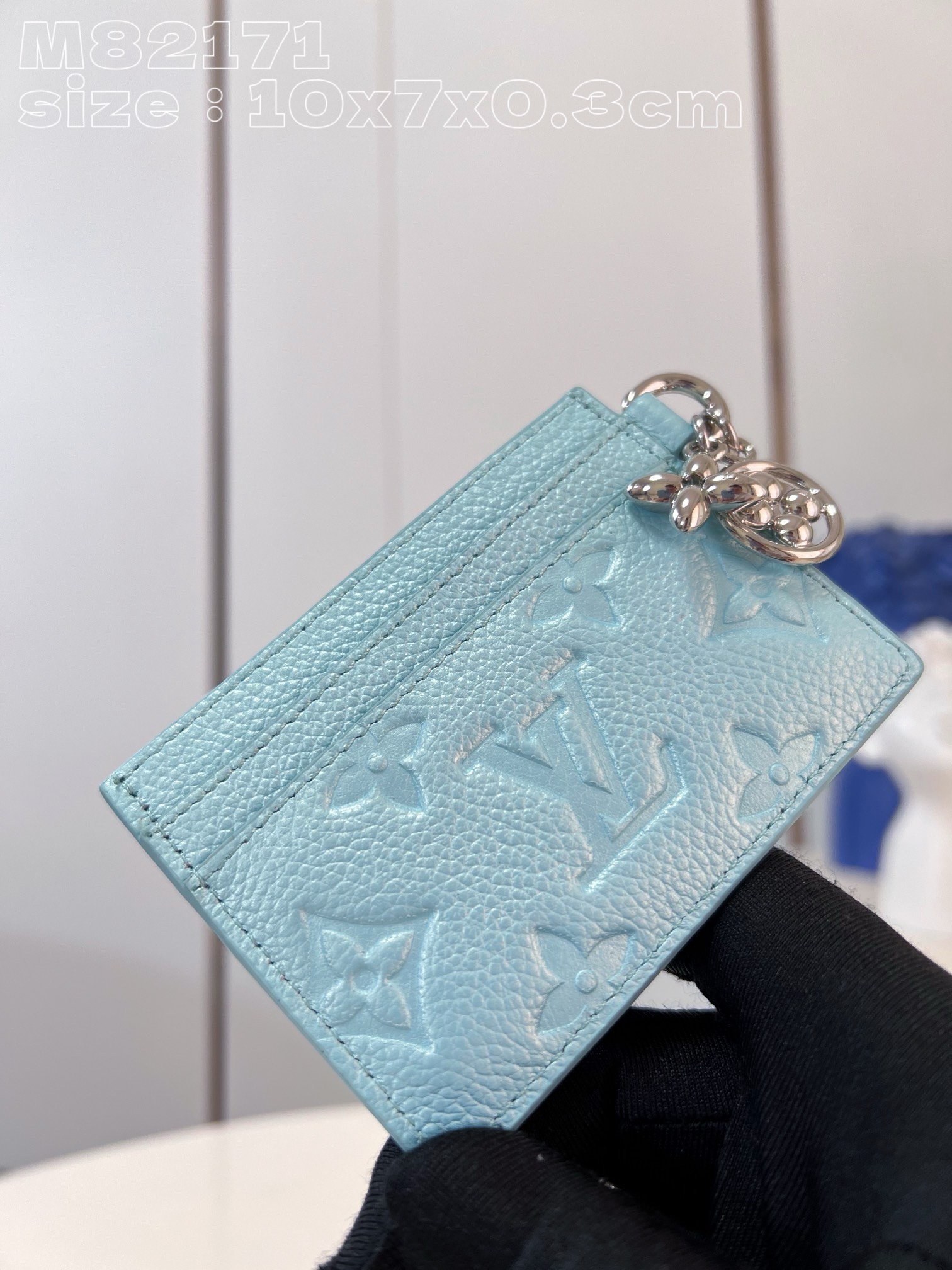 Bagsaaa L0vis Vvtt0n Charms Monogram Empreinte Blue Card Holder