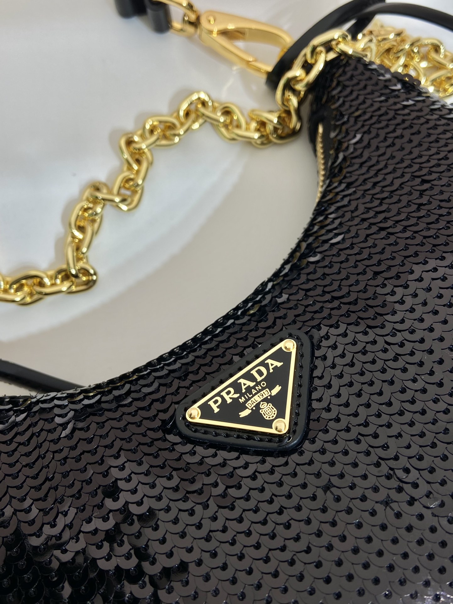 Bagsaaa Pra*a Re-Edition Re-Nylon and sequin mini-bag