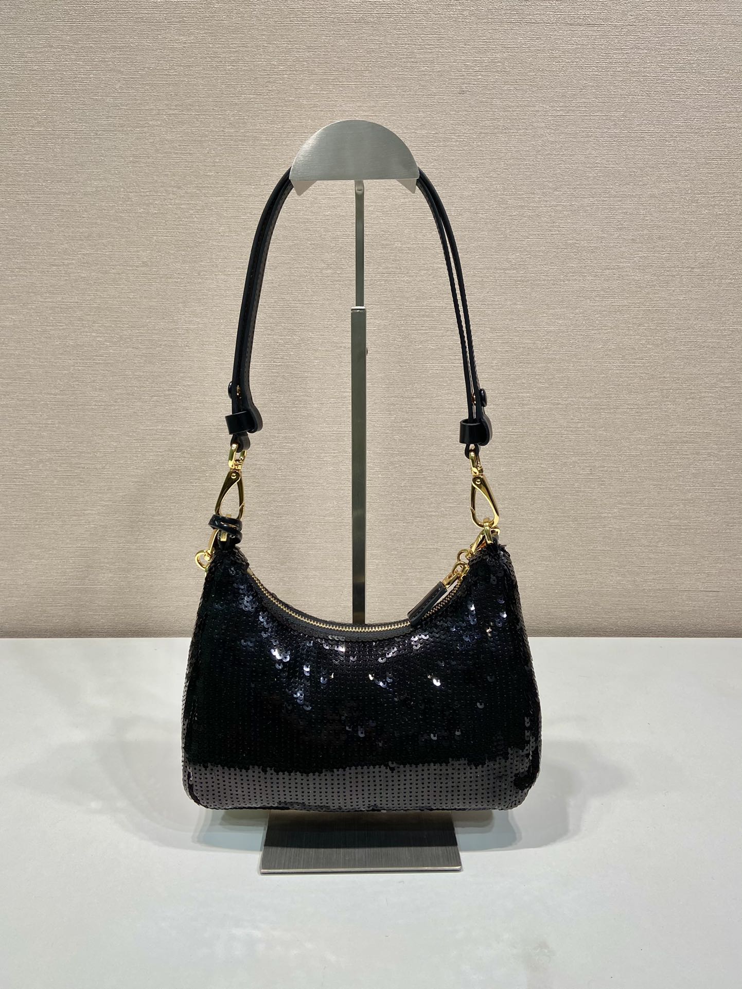 Bagsaaa Pra*a Re-Edition Re-Nylon and sequin mini-bag
