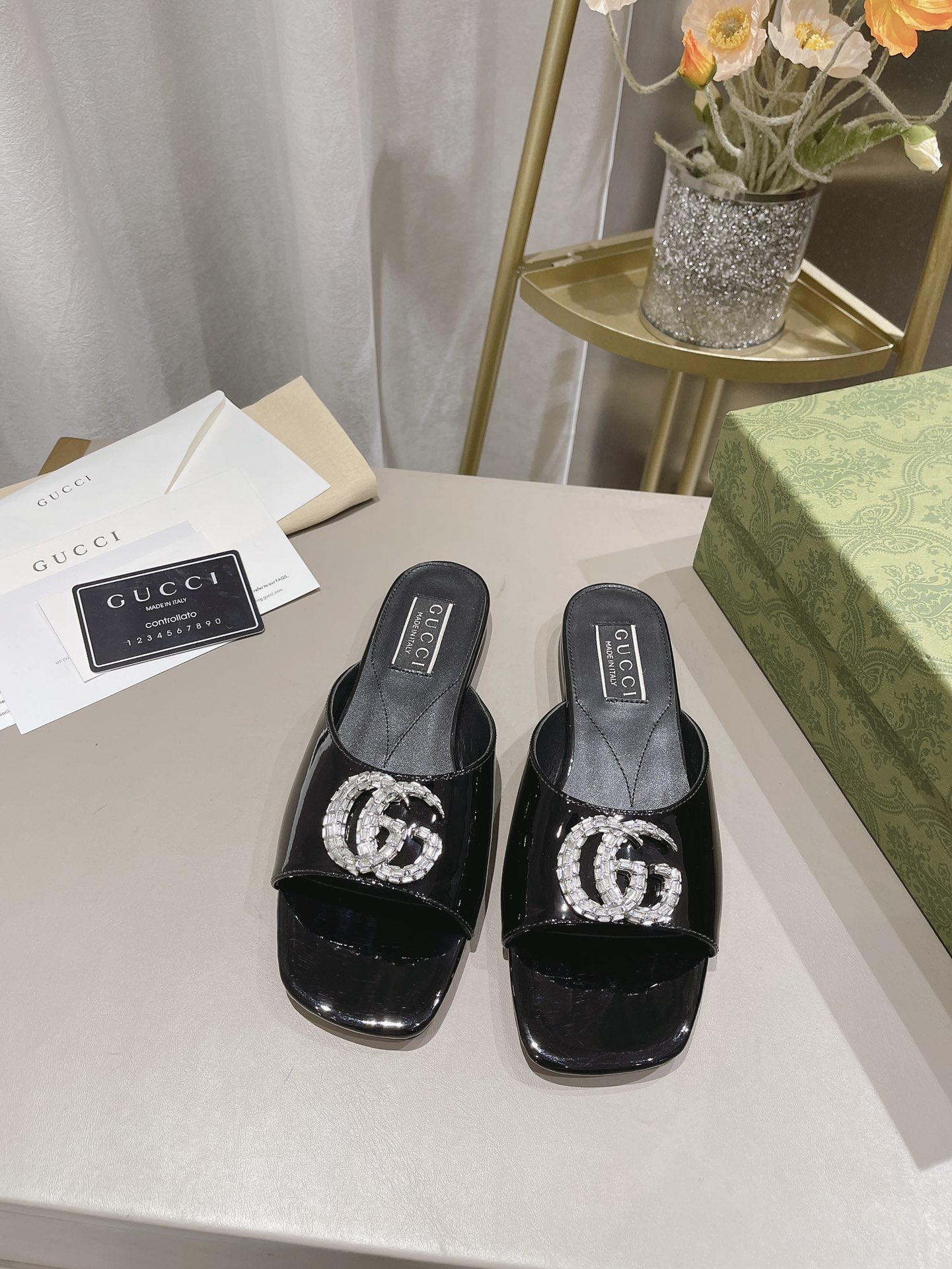 Bagsaaa Gvc*1 Double G Slides Black