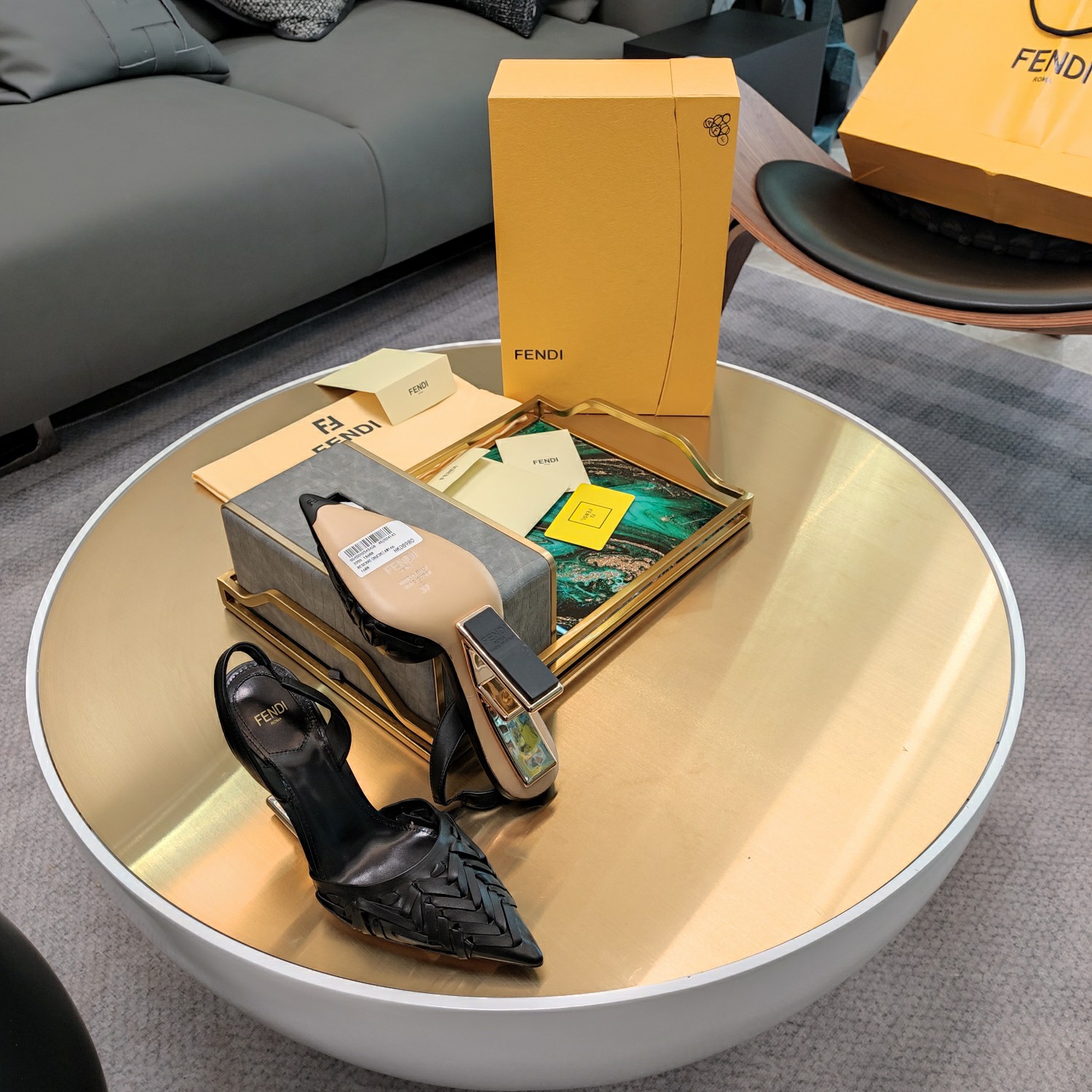 Bagsaaa F**di First Slingback Pump In Black Leather