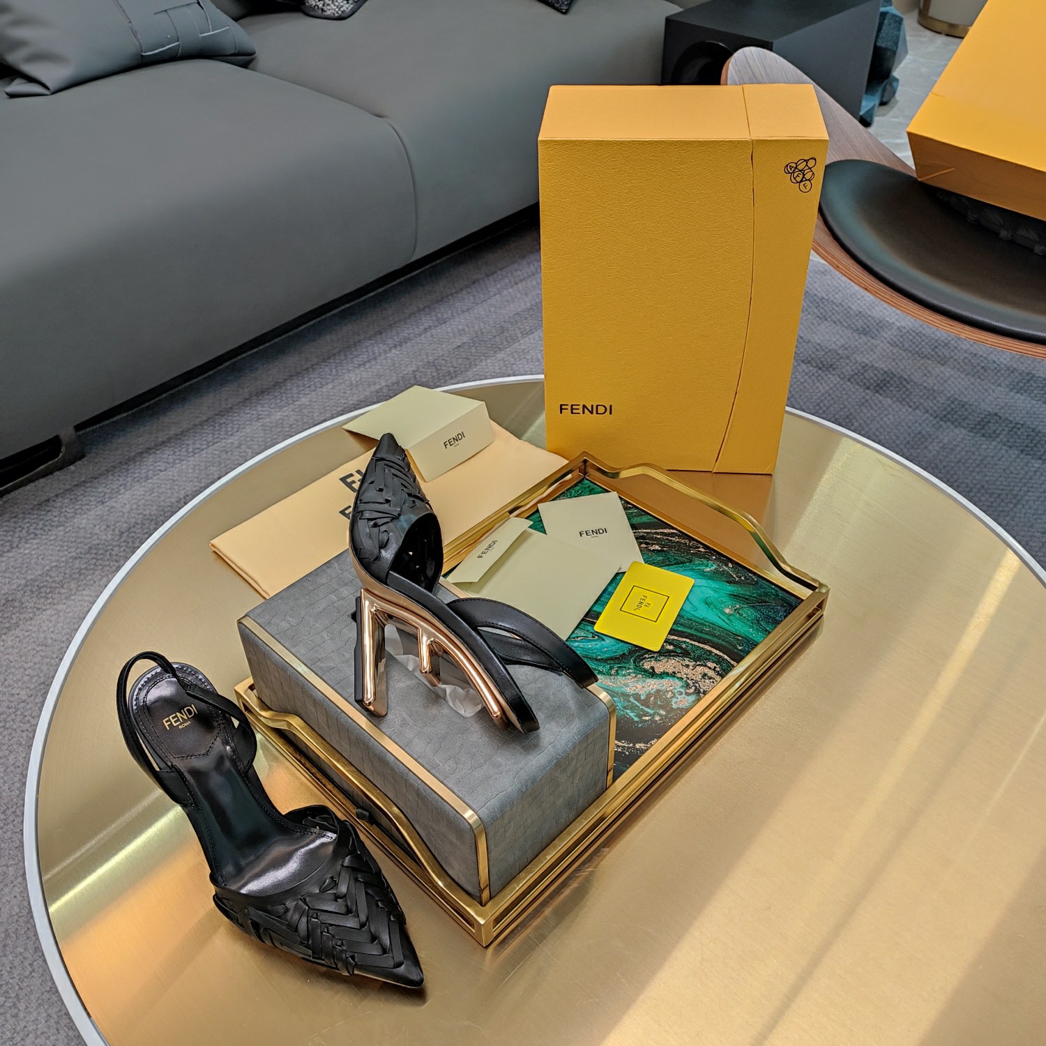 Bagsaaa F**di First Slingback Pump In Black Leather