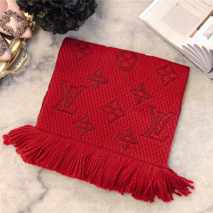Bagsaaa L0vis Vvtt0n Monogram scarf in red 170cm x 30cm