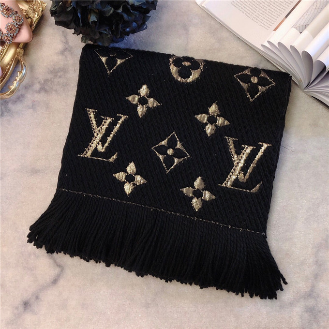 Bagsaaa L0vis Vvtt0n Monogram scarf in black 170cm x 30cm