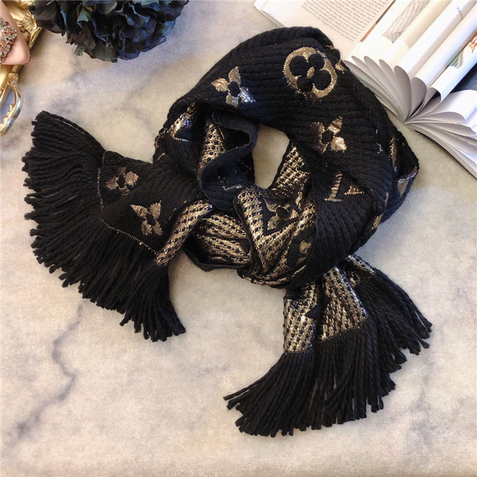 Bagsaaa L0vis Vvtt0n Monogram scarf in black 170cm x 30cm