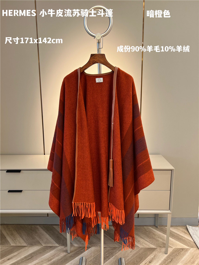 Bagsaaa H**me5 Poncho In Orange 171cm x 142cm