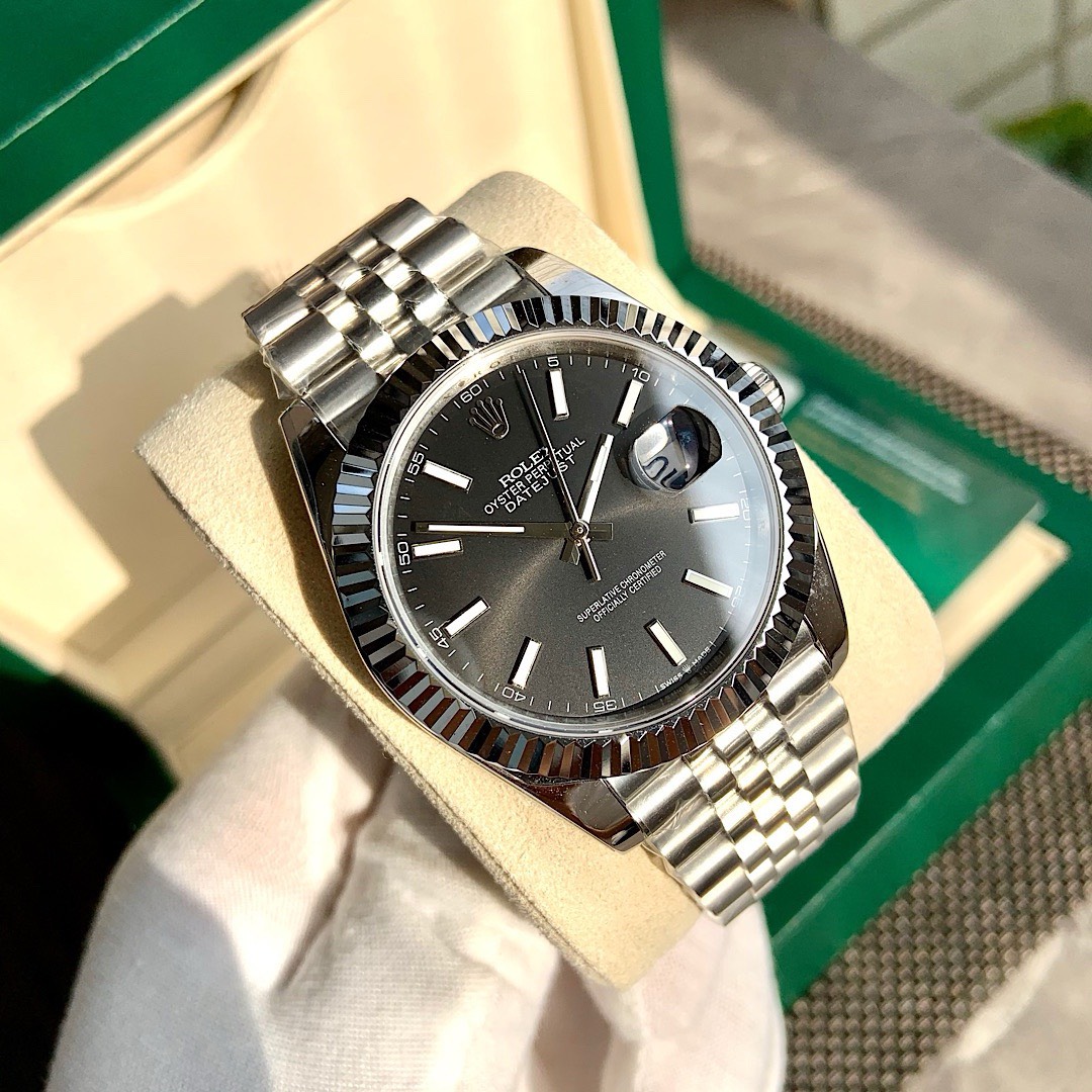 Bagsaaa R01ex Date Just 41mm Fluted Rhodium Index Dial 