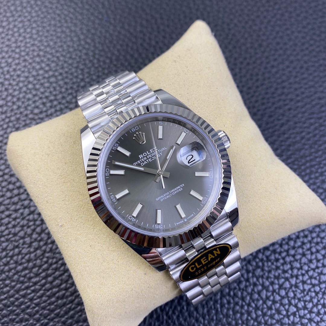 Bagsaaa R01ex Date Just 41mm Fluted Rhodium Index Dial
