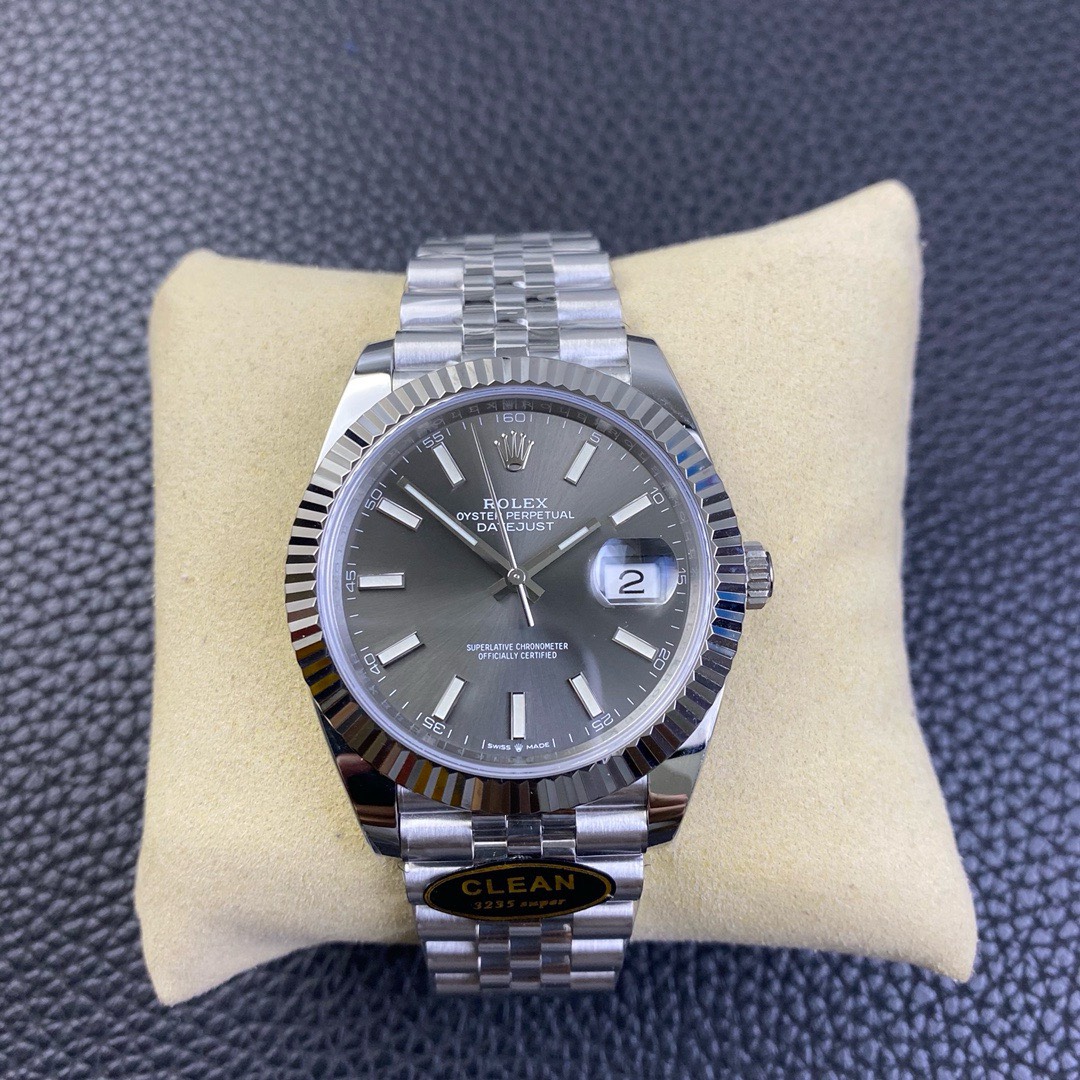 Bagsaaa R01ex Date Just 41mm Fluted Rhodium Index Dial