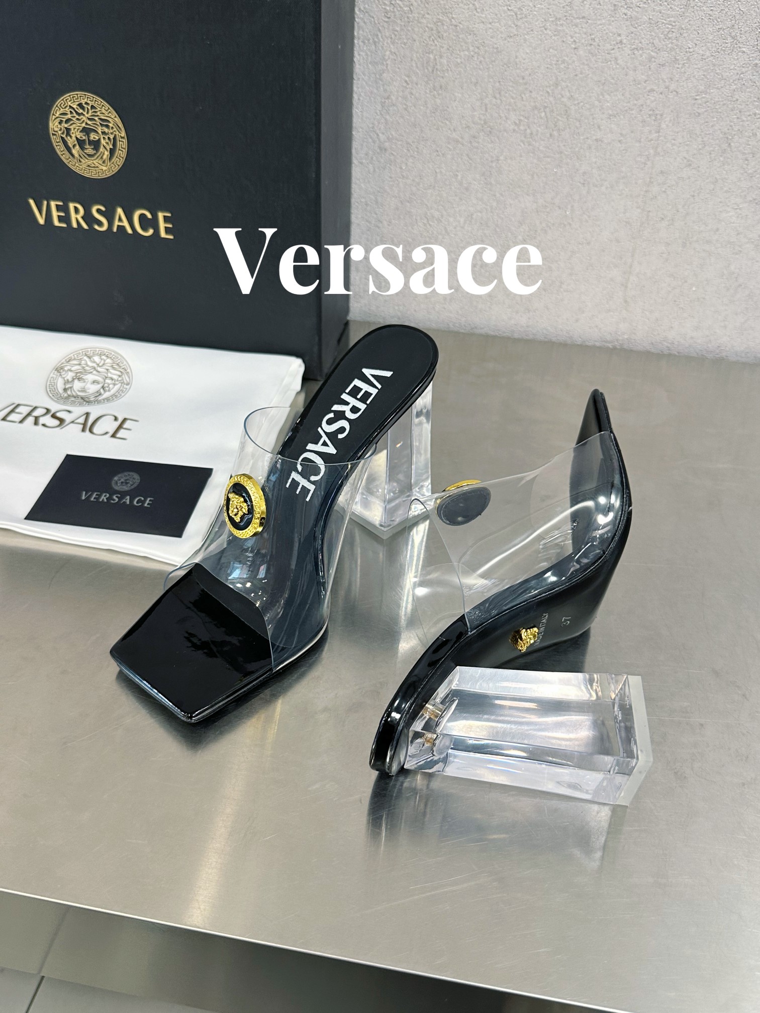 Bagsaaa Versace Sandals In Black