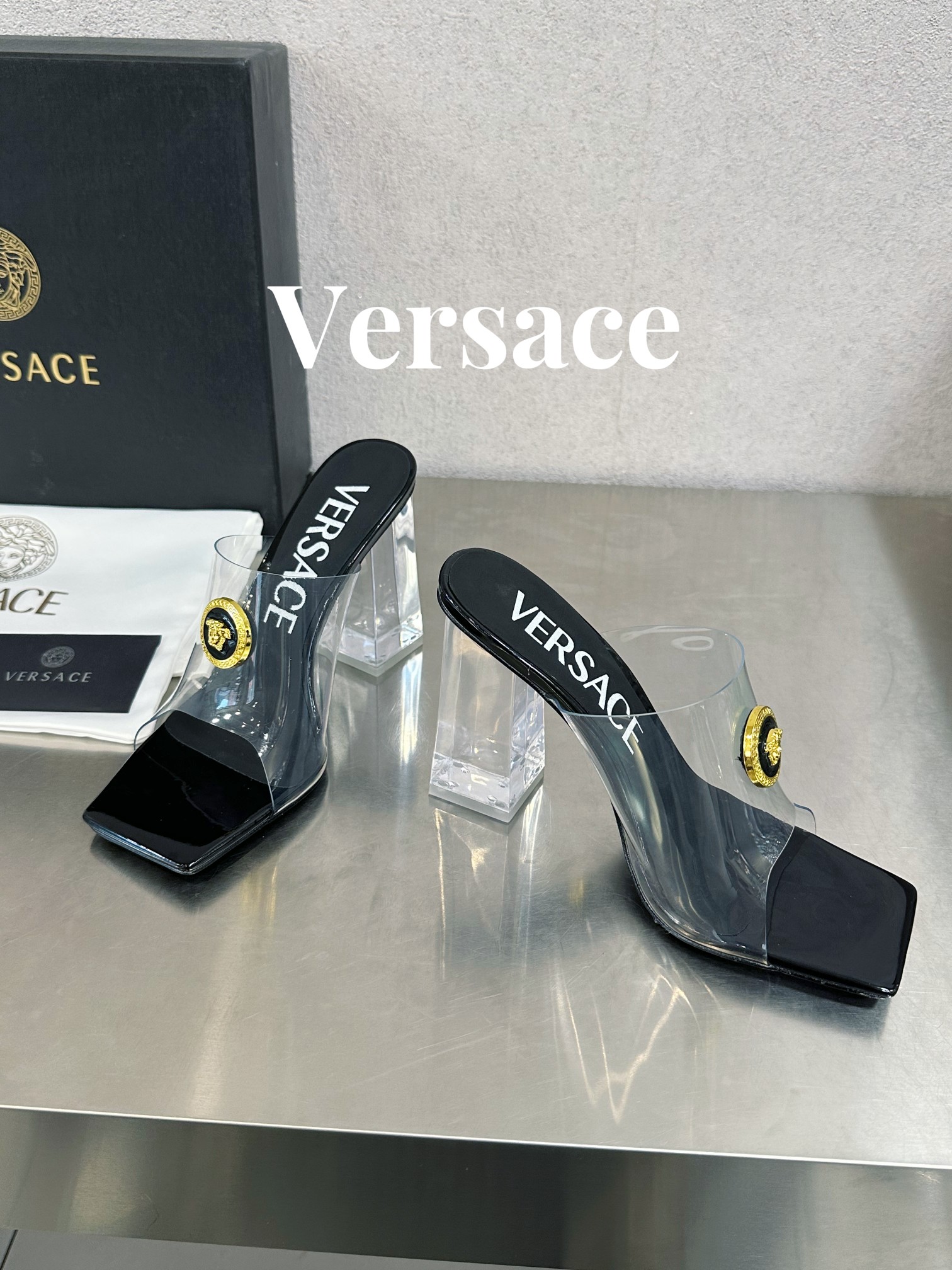 Bagsaaa Versace Sandals In Black