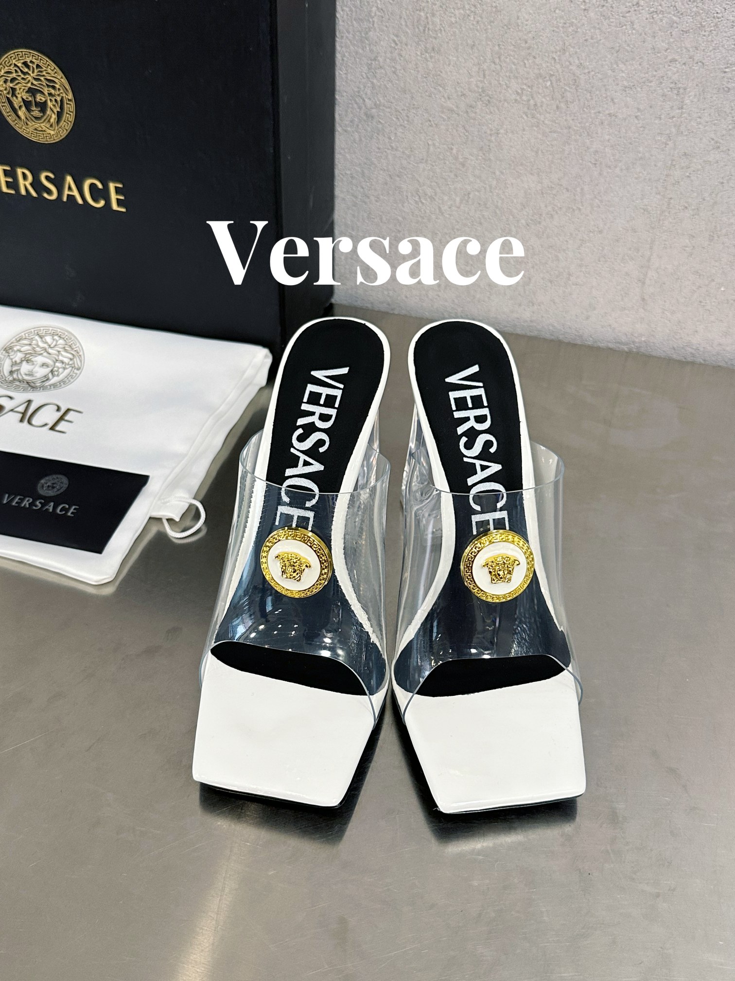 Bagsaaa Versace Sandals In White