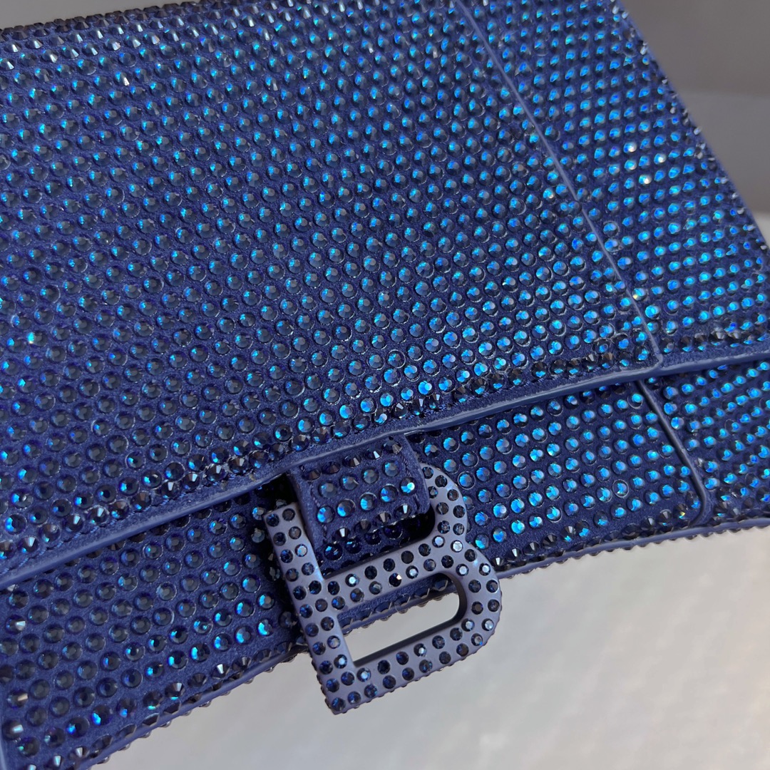 Bagsaaa Ba1en*iaga Hourglass In Blue Crystal - 23x10x24cm