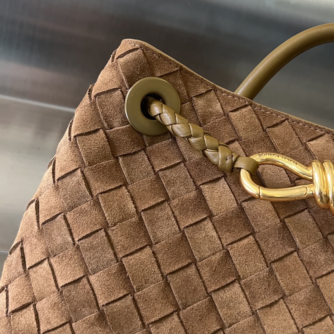 Bagsaaa B0tt*ga Ven*ta Andiamo Suede Brown - 25x22x10.5