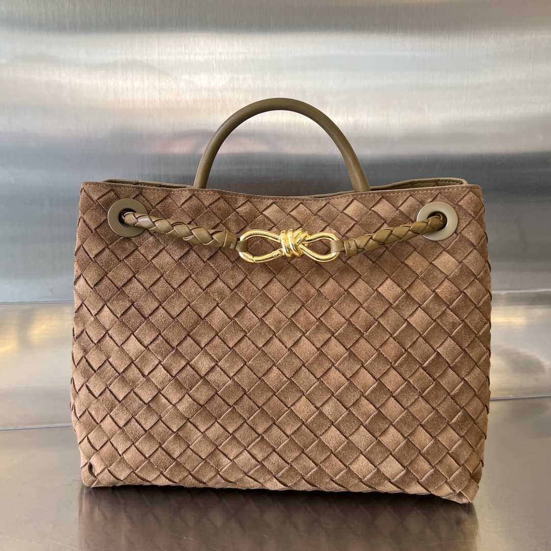 Bagsaaa B0tt*ga Ven*ta Andiamo Suede Brown - 29x18x10cm