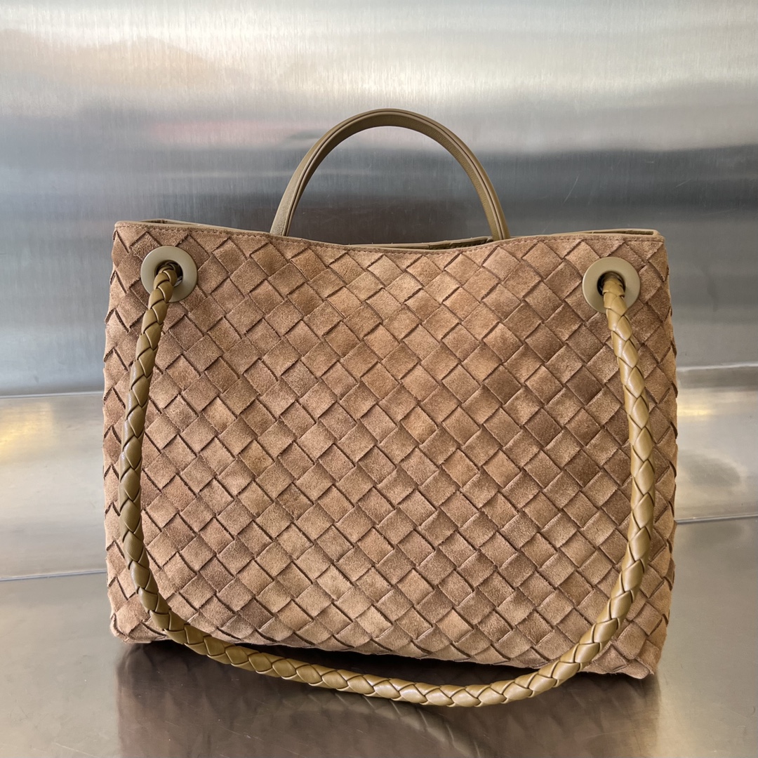 Bagsaaa B0tt*ga Ven*ta Andiamo Suede Brown - 29x18x10cm