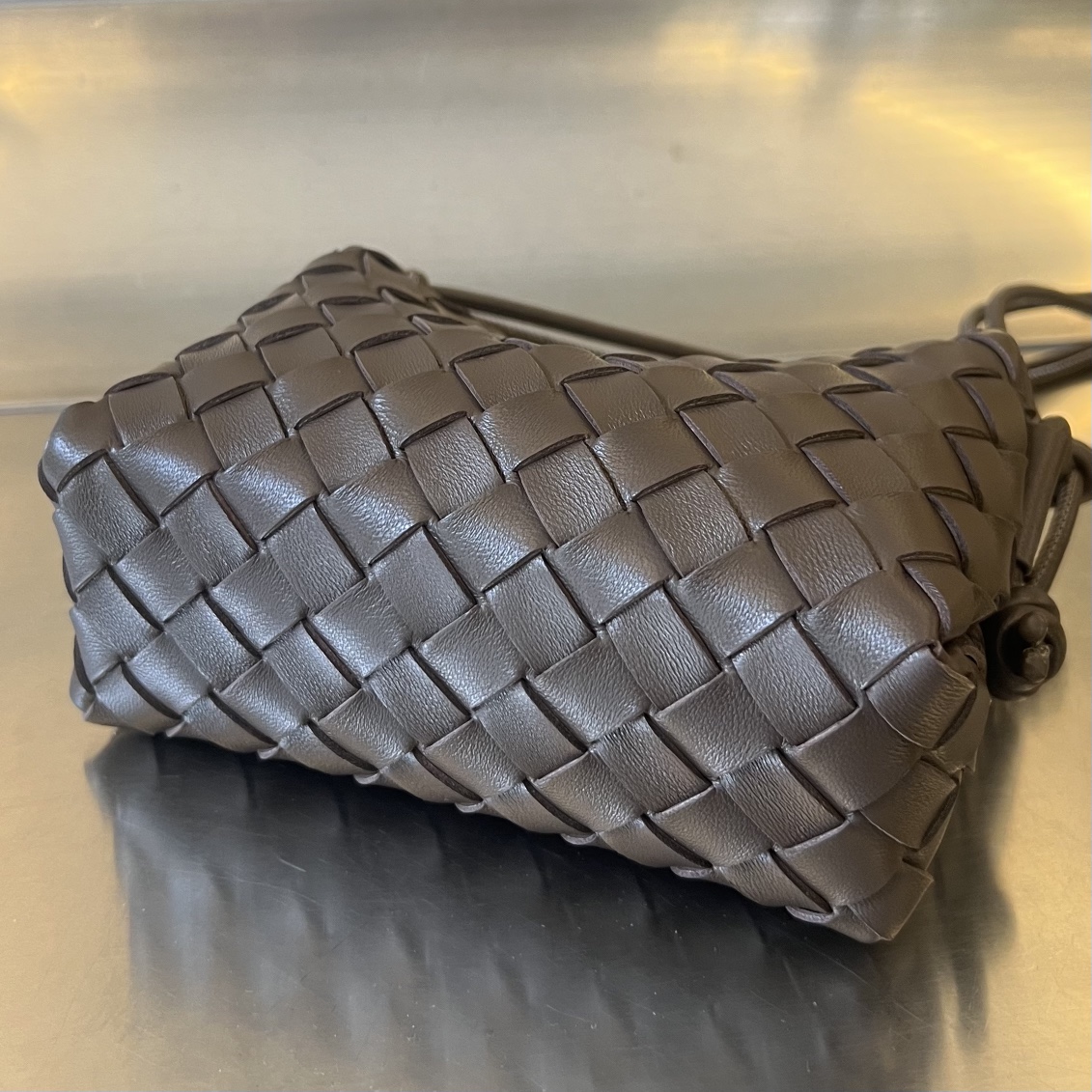 Bagsaaa B0tt*ga Ven*ta Loop Bag Dark Brown - 17x10x6cm
