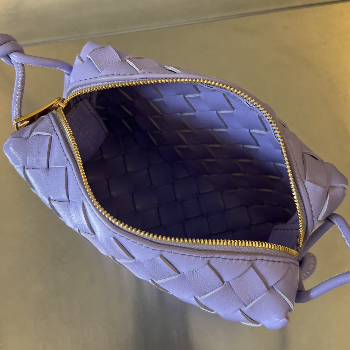 Bagsaaa B0tt*ga Ven*ta Loop Bag Dark Purple - 17x10x6cm