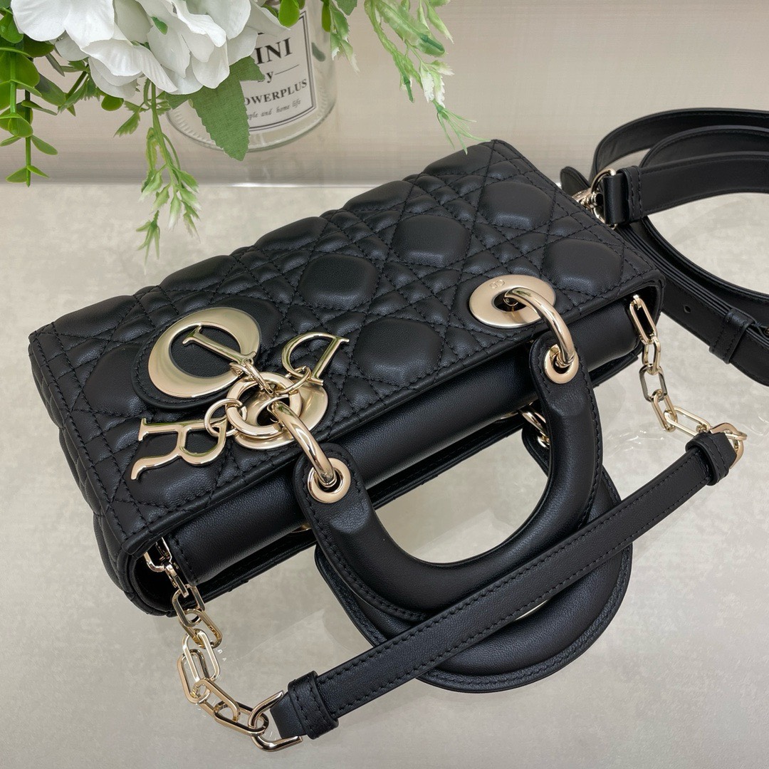 Bagsaaa D10r Lady D - Joy Small In Black Leather - 22x12x6 cm