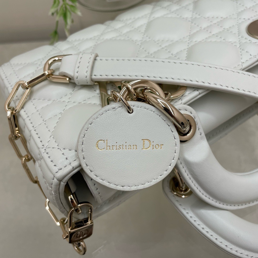Bagsaaa D10r Lady D - Joy Small In White Leather - 22x12x6 cm