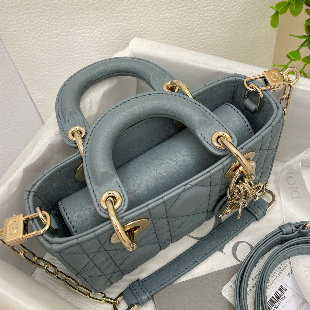 Bagsaaa D10r Lady D - Joy Small In Blue Leather - 22x12x6 cm