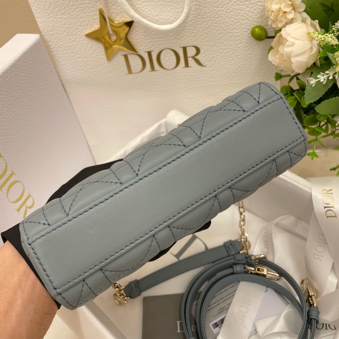 Bagsaaa D10r Lady D - Joy Small In Blue Leather - 22x12x6 cm
