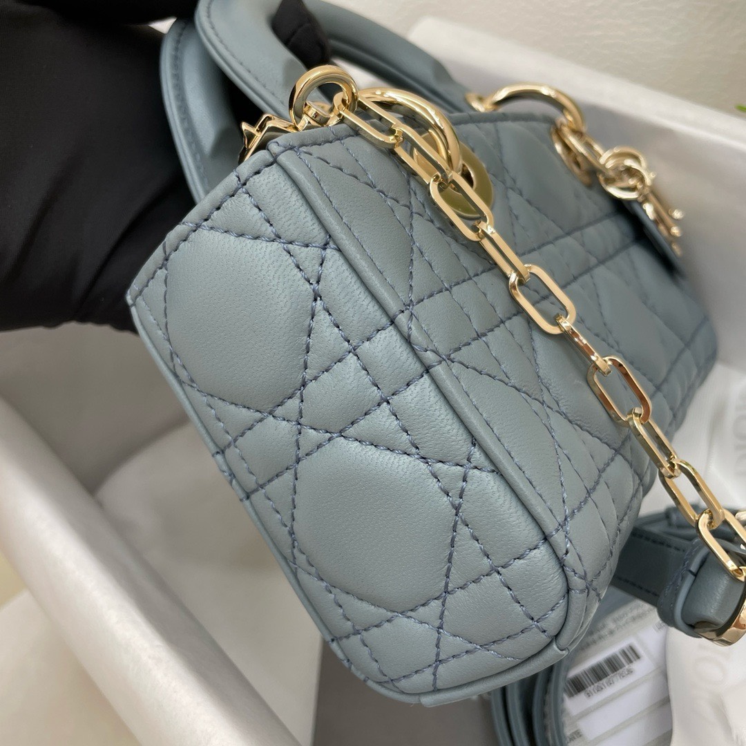 Bagsaaa D10r Lady D - Joy Small In Blue Leather - 22x12x6 cm