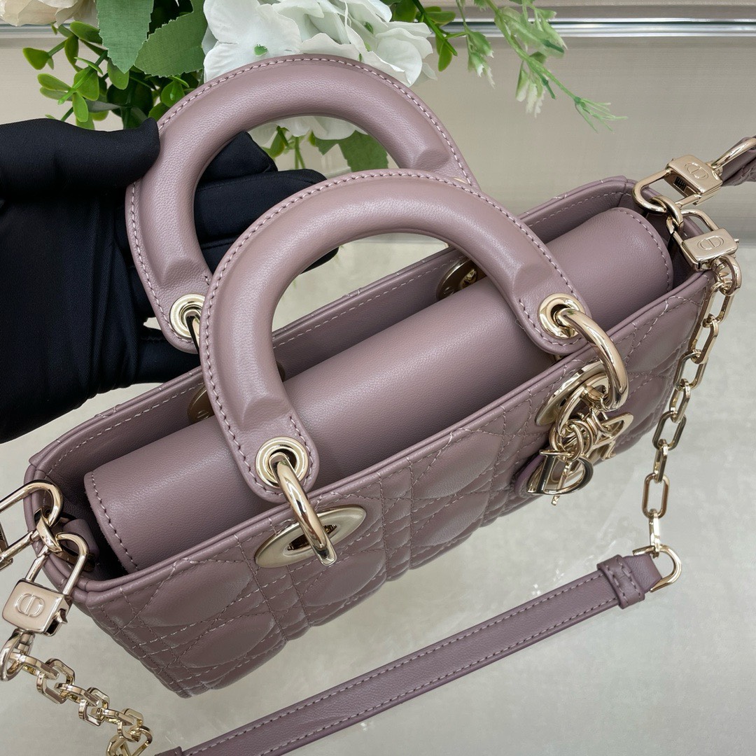 Bagsaaa D10r Lady D - Joy Small In Pink Leather - 22x12x6 cm