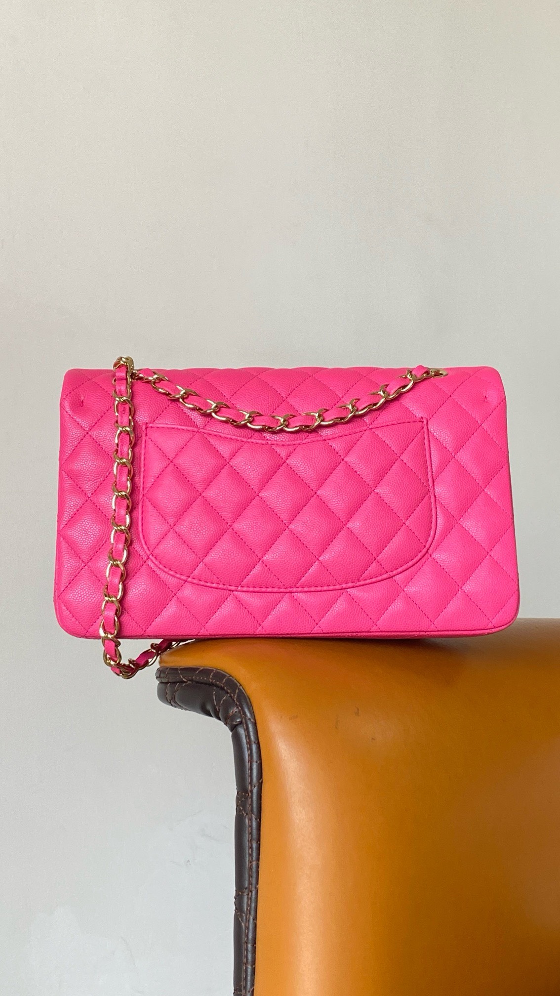 Bagsaaa Ch**el Classic Flap Bag In Hot Pink Caviar - 25cm