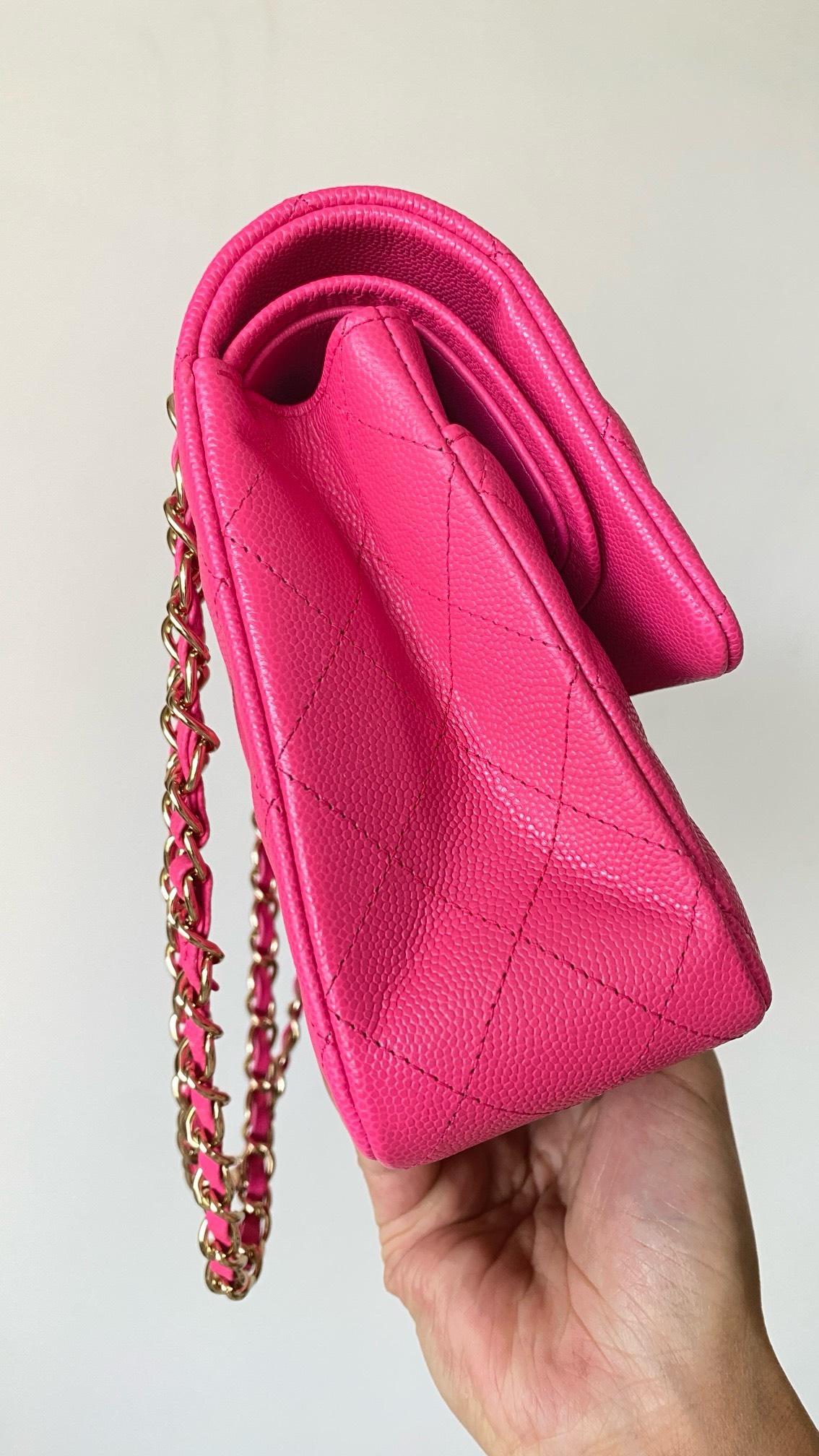 Bagsaaa Ch**el Classic Flap Bag In Hot Pink Caviar - 25cm