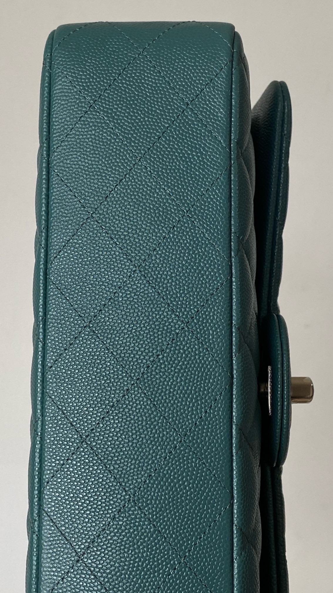 Bagsaaa Ch**el Classic Flap Bag In Dark Green Caviar - 25cm