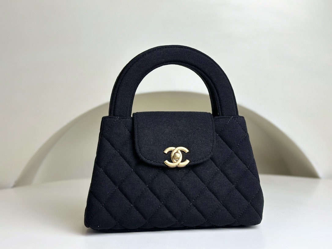 Bagsaaa Ch**el 23K Kelly Denim Black Bag - 19x13x7cm