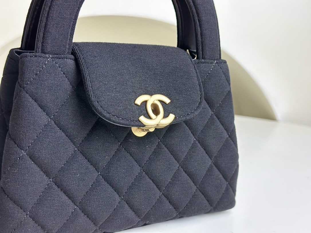 Bagsaaa Ch**el 23K Kelly Denim Black Bag - 19x13x7cm