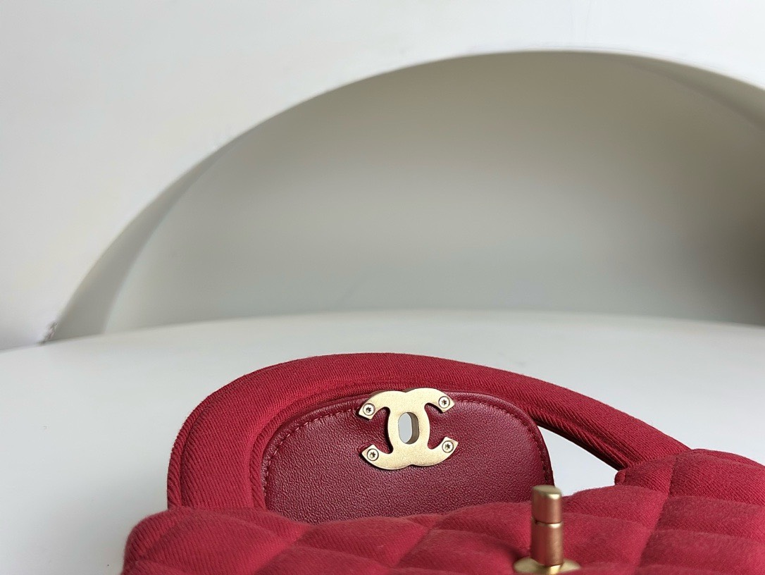 Bagsaaa Ch**el 23K Kelly Denim Red Bag - 19x13x7cm