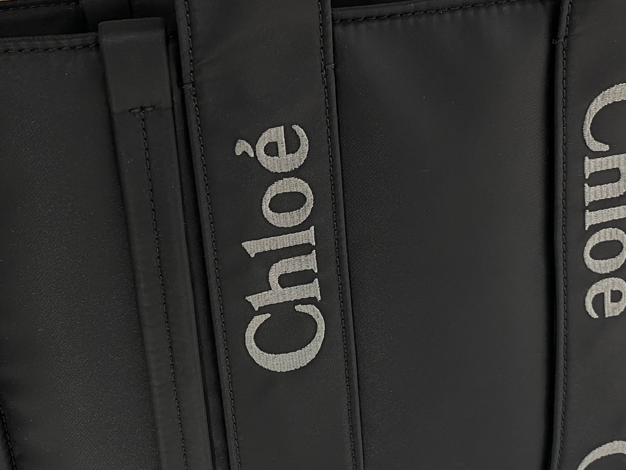 Bagsaaa Chloe Medium Woody Tote Bag Nylon Black - 37x26x12cm