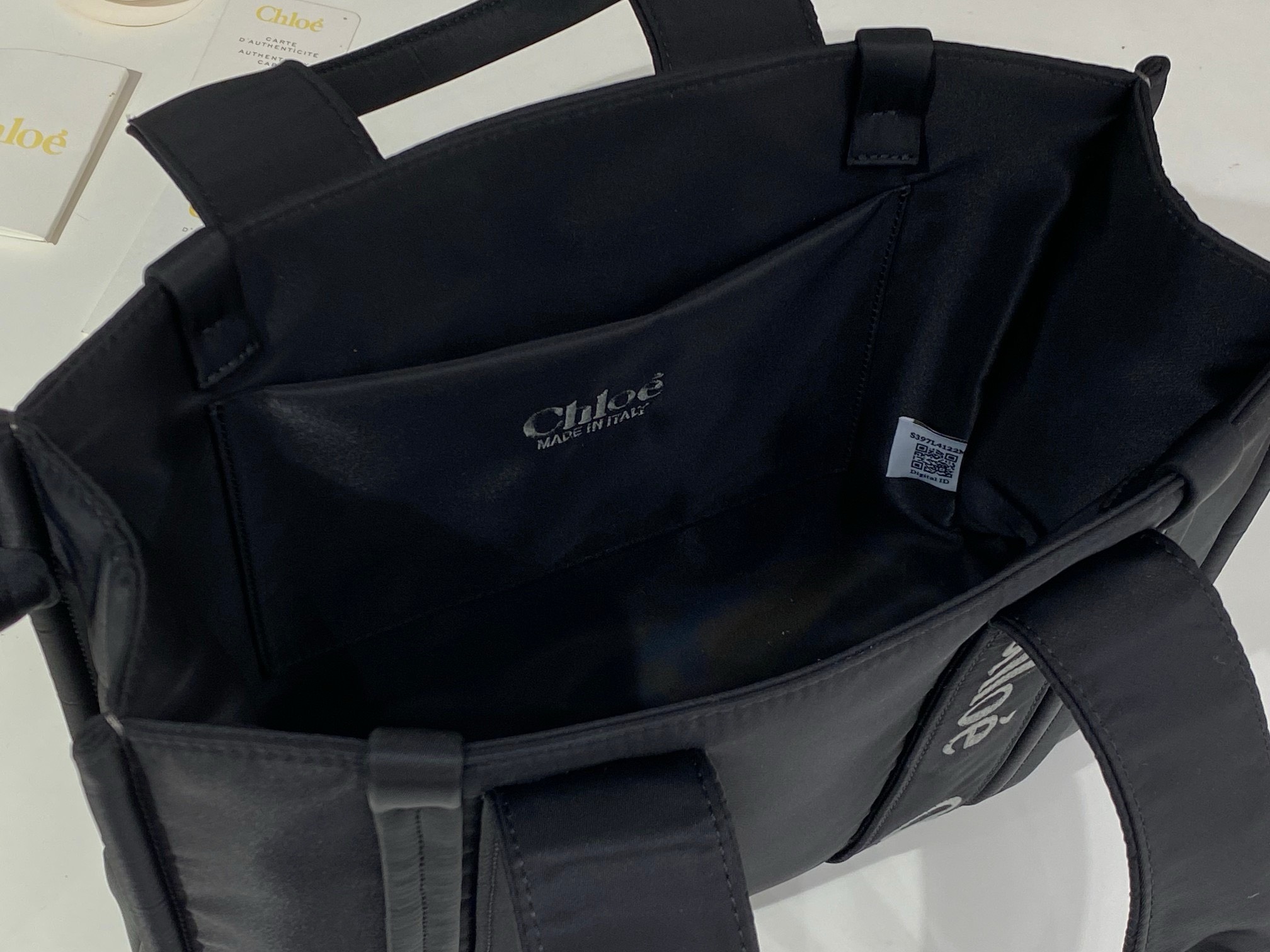 Bagsaaa Chloe Medium Woody Tote Bag Nylon Black - 37x26x12cm
