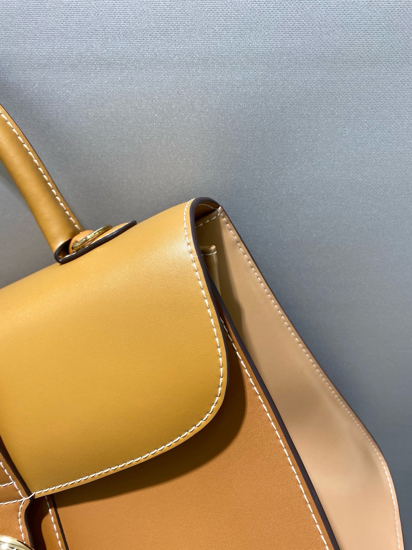 Bagsaaa Delvaux Calfskin MM Brillant Satchel Brown