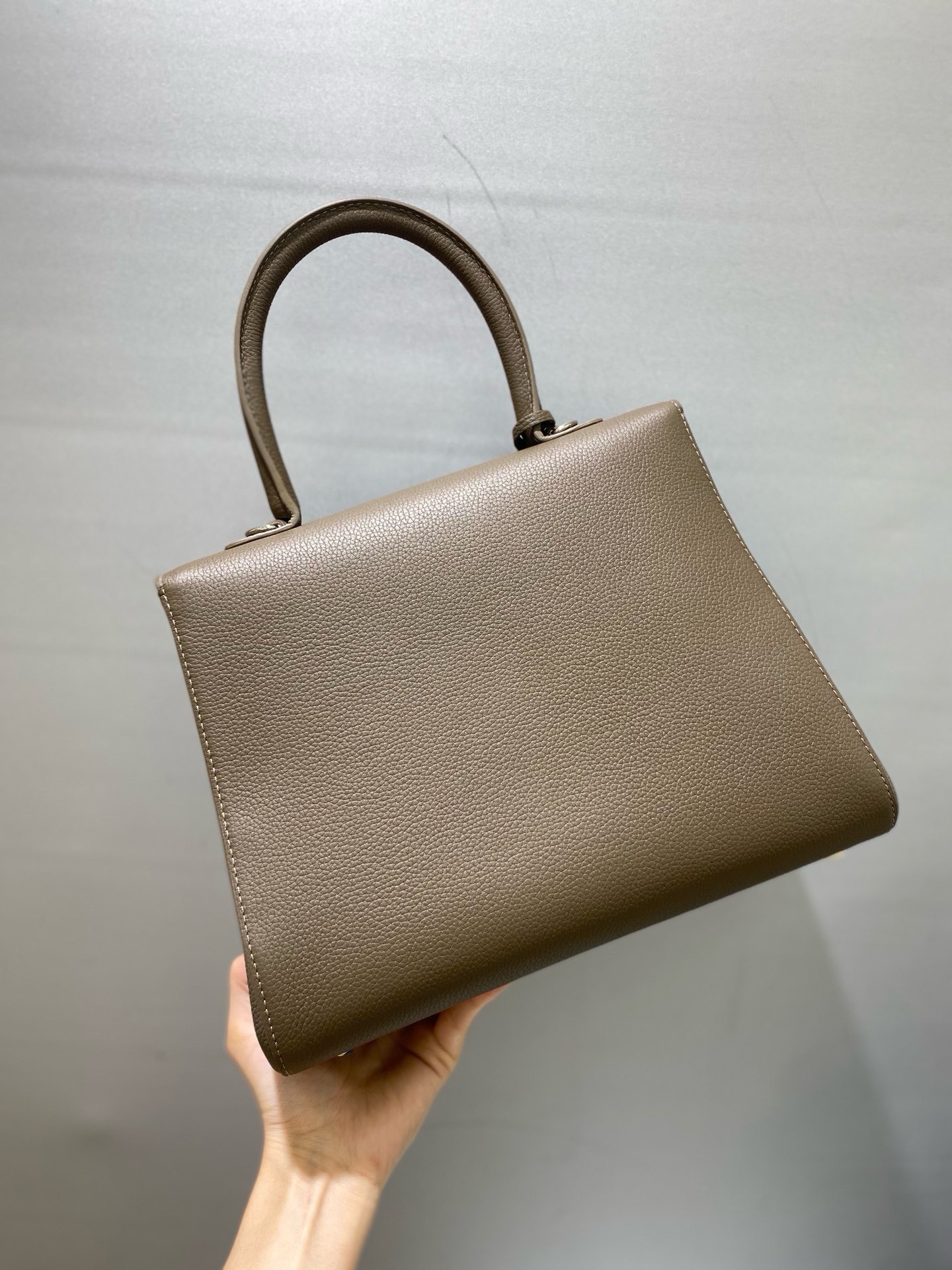Bagsaaa Delvaux MM Brillant Satchel Grey & Taupe