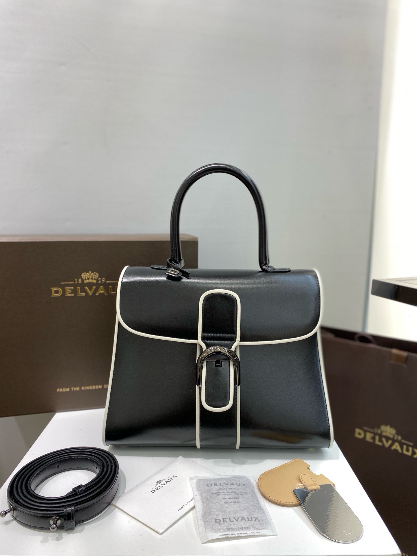Bagsaaa Delvaux MM Brillant Satchel Black 02