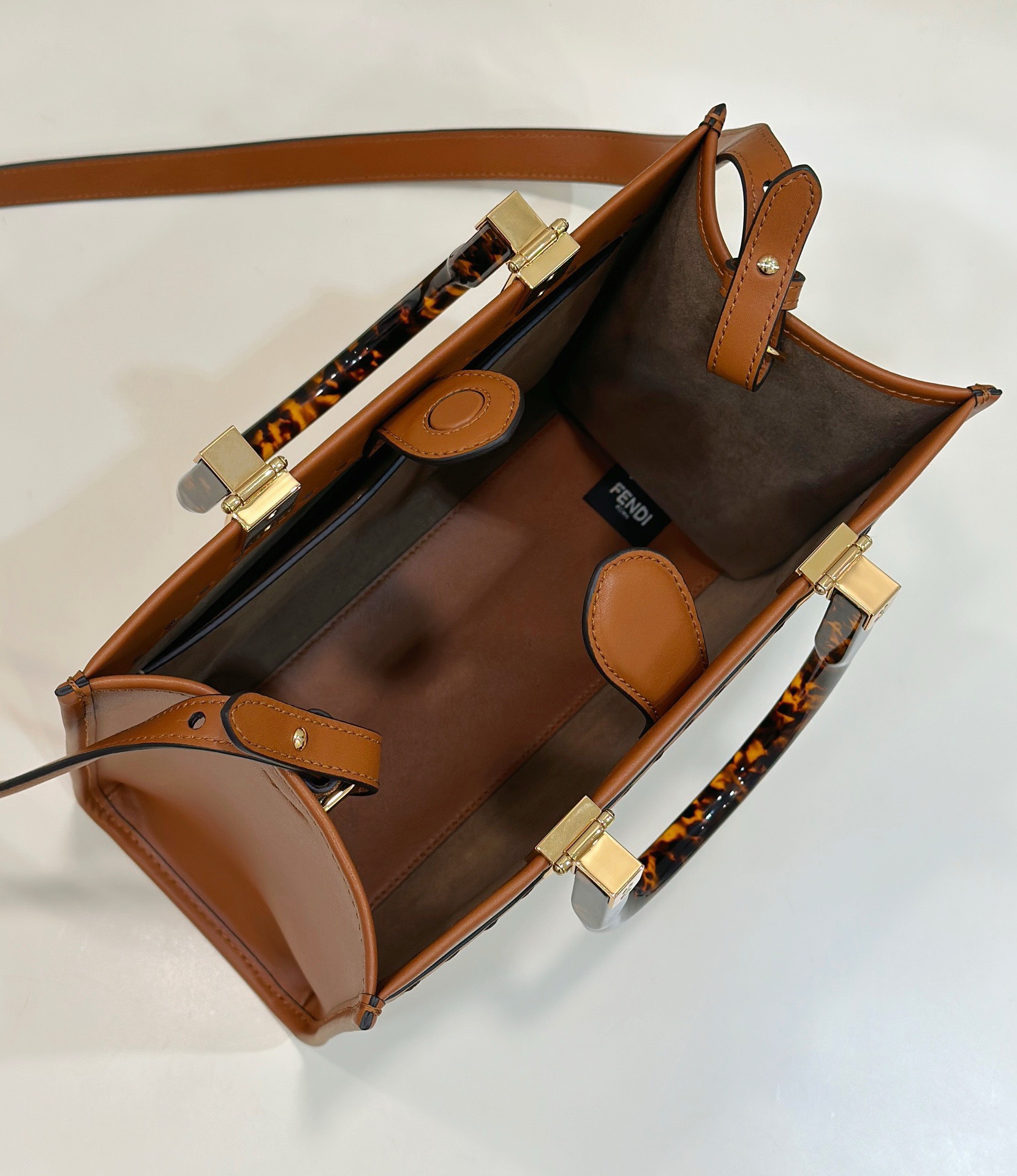 Bagsaaa F**di Sunshine Brown Small Tote - 25.5x12x23cm