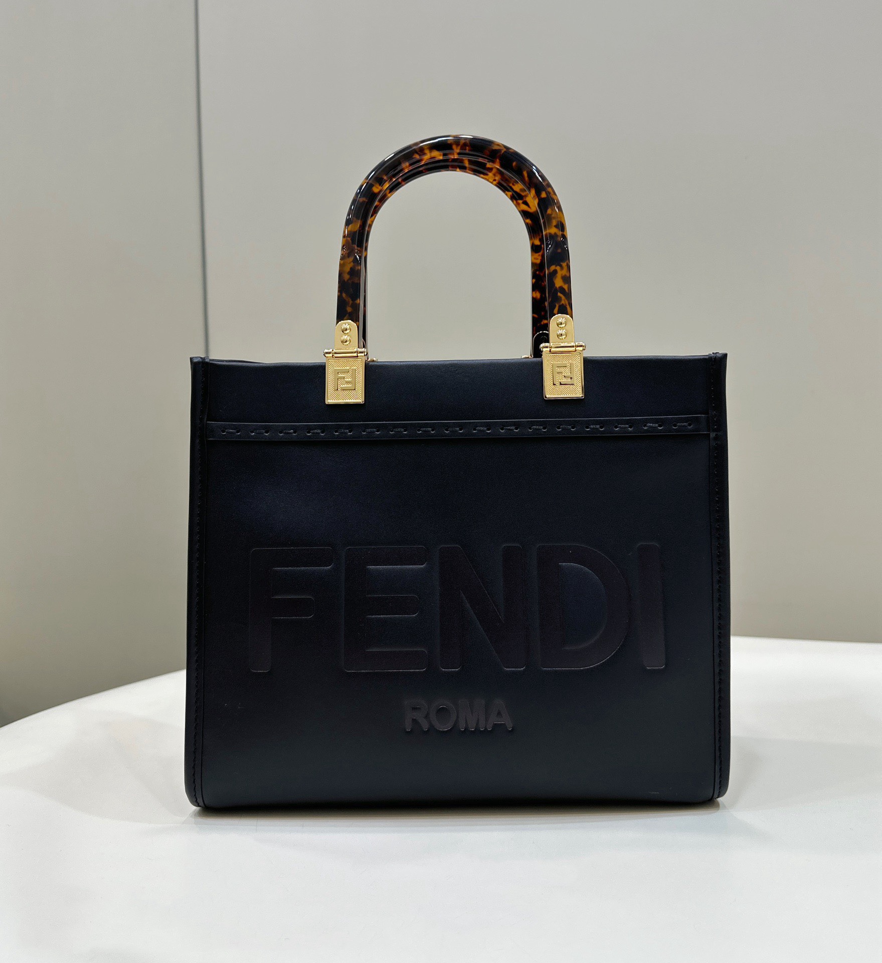 Bagsaaa F**di Sunshine Black Small Tote - 25.5x12x23cm