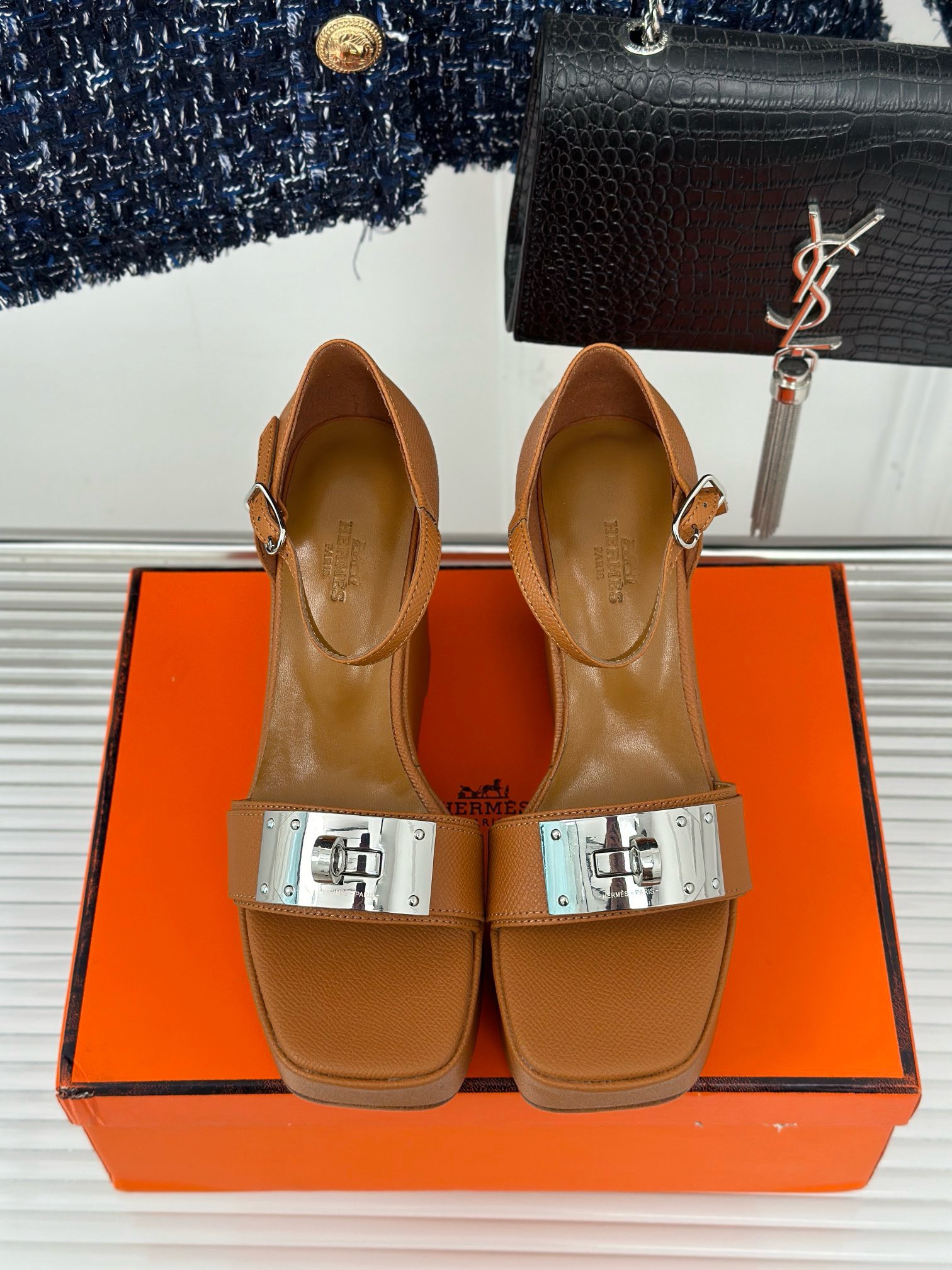 Bagsaaa H**me5 Hilda 80 Sandal Brown 12cm