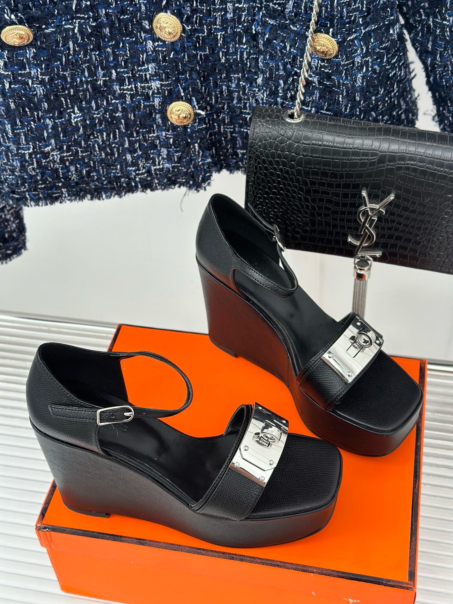 Bagsaaa H**me5 Hilda 80 Sandal Black 12cm