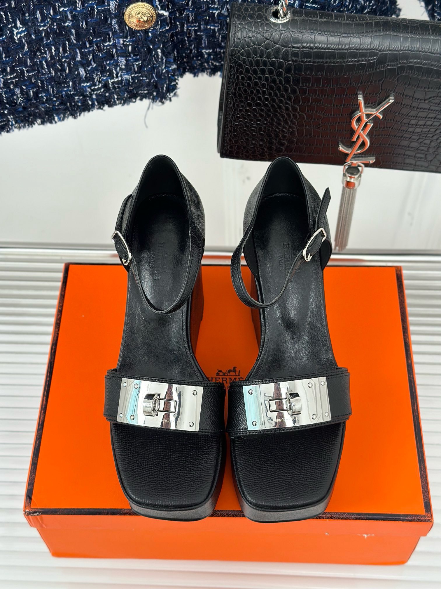 Bagsaaa H**me5 Hilda 80 Sandal Black 12cm