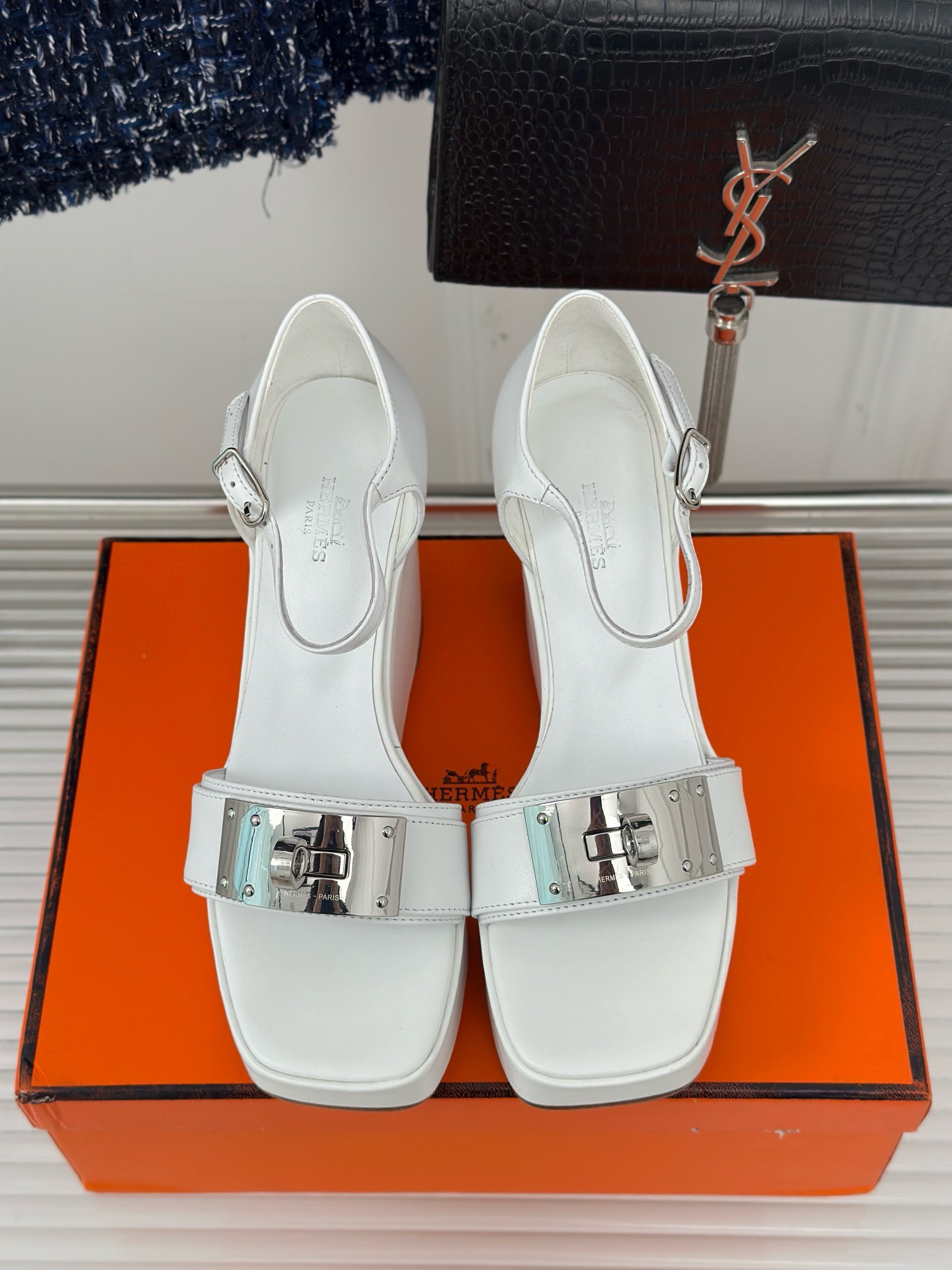 Bagsaaa H**me5 Hilda 80 Sandal White 12cm