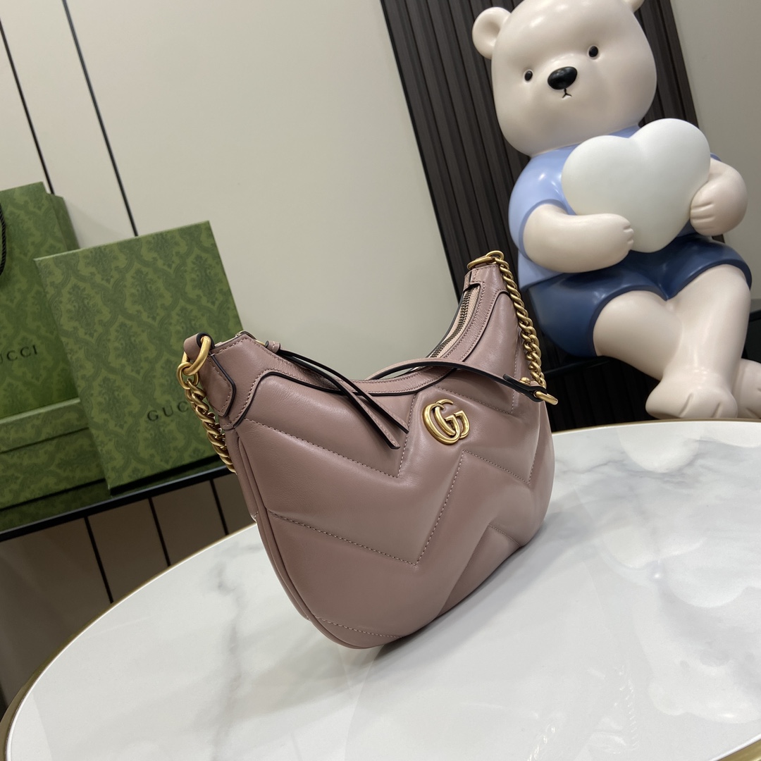 Bagsaaa Gvc*1 GG Marmont Small Shoulder Bag Pink - 17x 26x 4cm