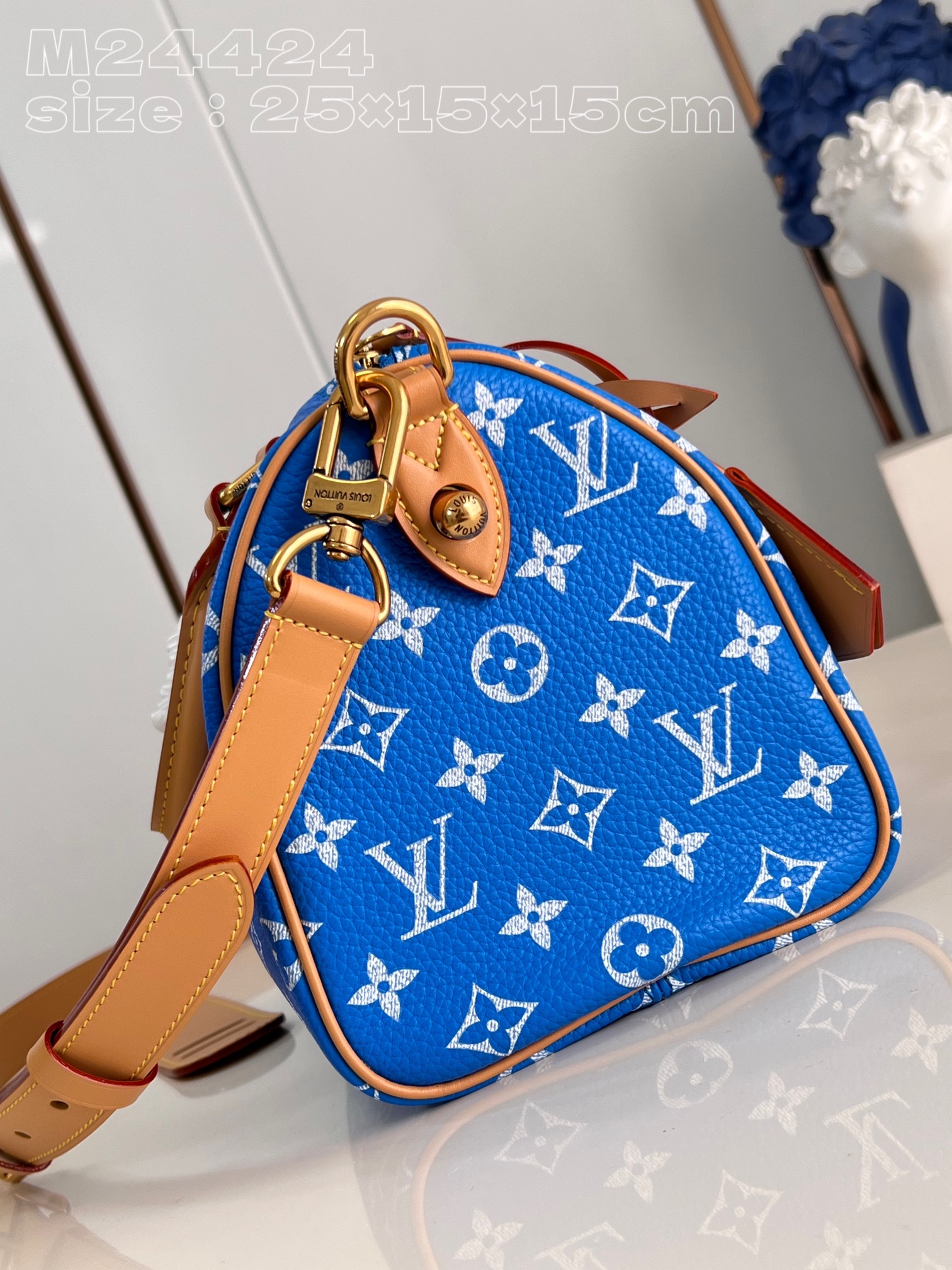 Bagsaaa L0vis Vvtt0n Speedy 25 Blue Color - 25 x 15 x 15cm