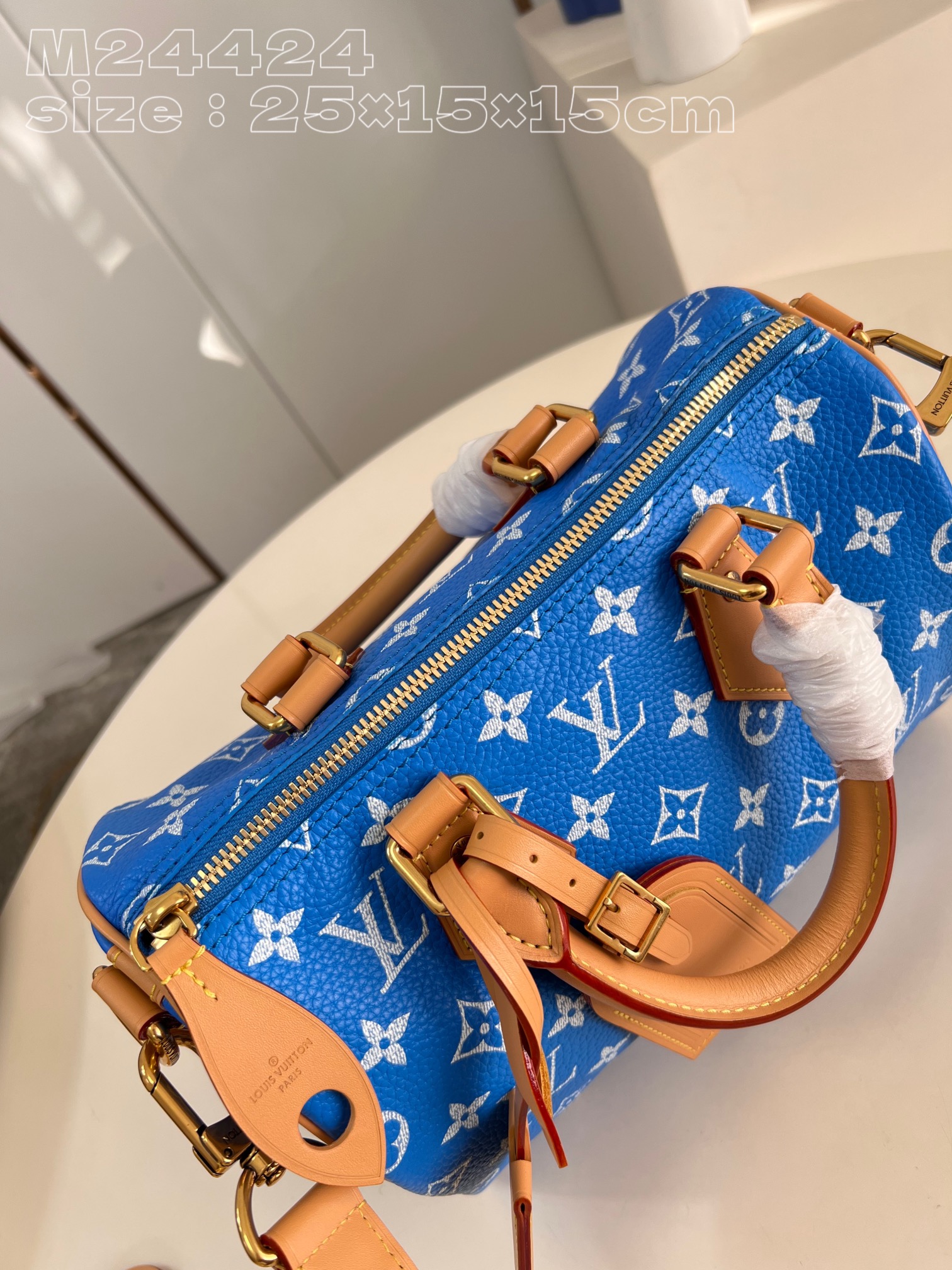 Bagsaaa L0vis Vvtt0n Speedy 25 Blue Color - 25 x 15 x 15cm